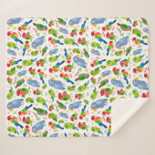  vogelpatroon, kleurrijk parkietpatroon sherpa deken (Voorkant (horizontaal))