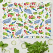  vogelpatroon, kleurrijk parkietpatroon theedoek (Gevouwen)