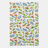  vogelpatroon, kleurrijk parkietpatroon theedoek (Verticaal)