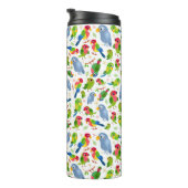  vogelpatroon, kleurrijk parkietpatroon thermosbeker (Geroteerd rechts)