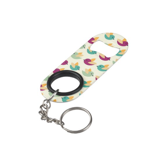 Vogelpatroon Mini Flessenopener (Achterkant Gekanteld)