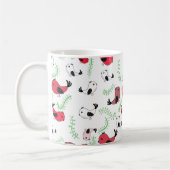 Vogelpatroon mok, schattige vogel mok (Links)