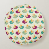 Vogelpatroon Rond Kussen (Achterkant)