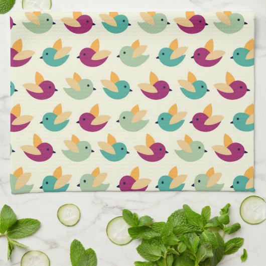 Vogelpatroon Theedoek (Gevouwen)