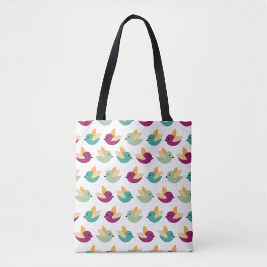 Vogelpatroon Tote Bag (Voorkant)