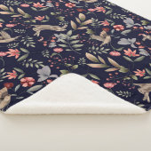 Vogelpatroon van wilde dieren sherpa deken (3/4)