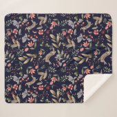 Vogelpatroon van wilde dieren sherpa deken (Voorkant (horizontaal))