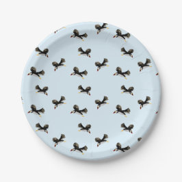 Vogelpatroon vliegende Puffins Papieren Bordje