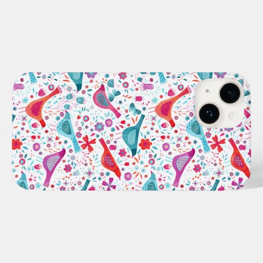 Vogelpatroon Waterverf Case-Mate iPhone Case (Achterkant (horizontaal))