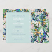 Vogelpatroon waterverf Spring Flowers (Voorkant / Achterkant)