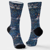Vogelpatroon, William Morris Sokken (Gebogen)