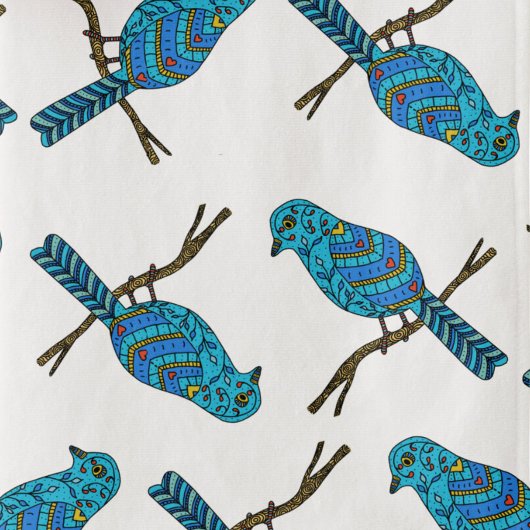 Vogelpatroon wit bad handdoek