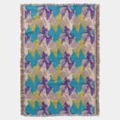 Vogelpatroontroeping Turquoise T Blanket 2 Deken (Voorkant Verticaal)