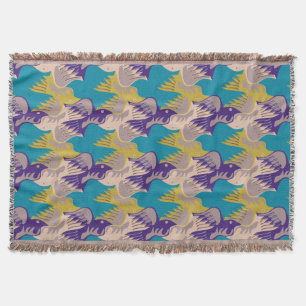 Vogelpatroontroeping Turquoise T Blanket 2 Deken