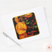 Vogelpeper die bij de materie staat vierkante sticker (Envelop)