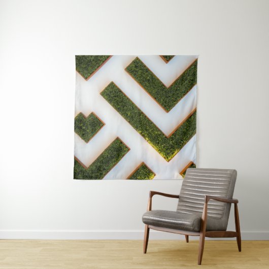 Vogelperspectief van doolhof tuin wandkleed (In Situ (horizontaal))