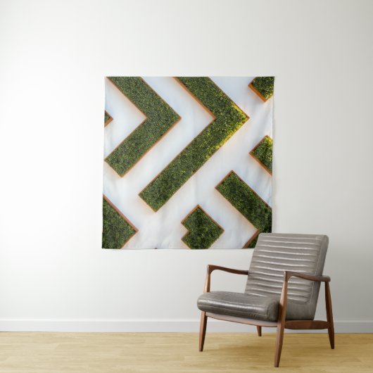 Vogelperspectief van doolhof tuin wandkleed (In situ)