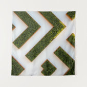 Vogelperspectief van doolhof tuin wandkleed (Voorkant)