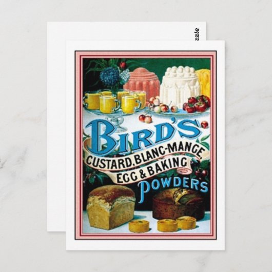  vogelpest, Blanc-mange Egg & Baking Po Briefkaart (Voorkant / Achterkant)