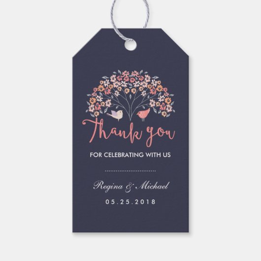  vogelpest bruiloft Dank je cadeau Label Cadeaulabel (Voorkant)