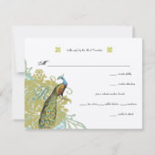  vogelpest Endive Damask Wedding RSVP (Voorkant)