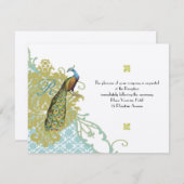  vogelpest Endive Damask Wedding RSVP Informatiekaartje (Voorkant / Achterkant)