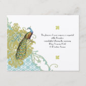  vogelpest Endive Damask Wedding RSVP Informatiekaartje (Voorkant)
