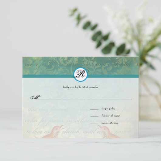  vogelpest Endive Wedding Uitnodiging (Staand voorkant)