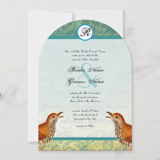  vogelpest Endive Wedding Uitnodiging (Voorkant)