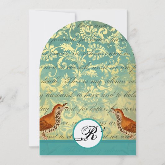  vogelpest Endive Wedding Uitnodiging (Achterkant)