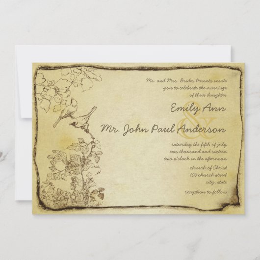  vogelpest - goudmetaalperkamentweddenschap kaart (Voorkant)