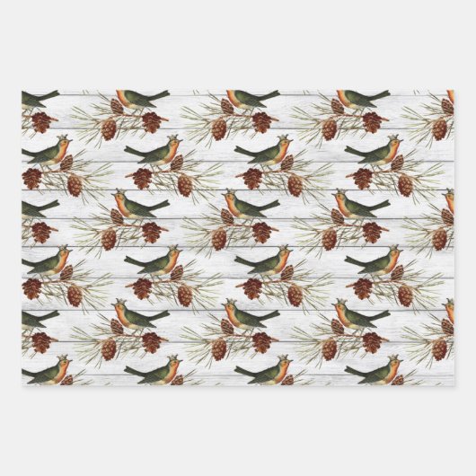  vogelpest kerstmis inpakpapier vel (Voorkant 2)