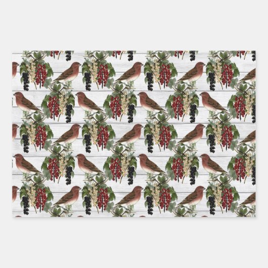  vogelpest kerstmis inpakpapier vel (Voorkant 3)