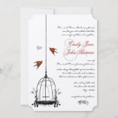 vogelpest Rood liefdesvezel Bird Wedding Invittin Kaart (Voorkant)