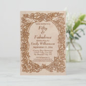  vogelpest Rustic 50th Birthday Kaart (Staand voorkant)