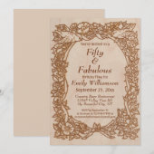  vogelpest Rustic 50th Birthday Kaart (Voorkant / Achterkant)