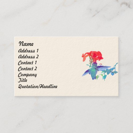 vogelpest Wilde flora Visitekaartje (Voorkant)