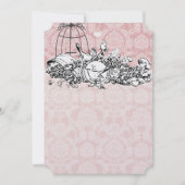  vogelpink musical Scroll Wedding Invites Kaart (Voorkant)
