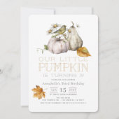 Vogelpompoen vallen Waterverf Birthday Kaart (Voorkant)