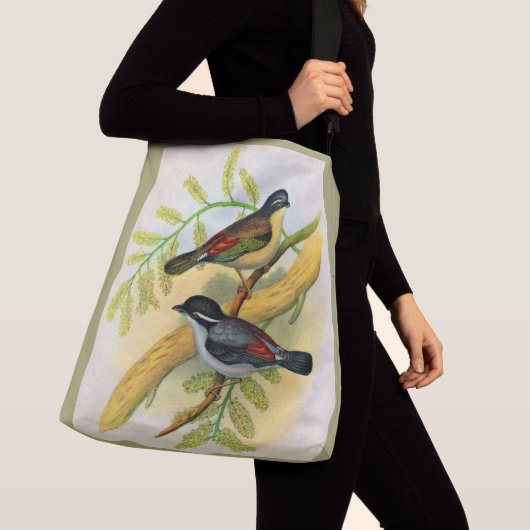 vogelprint crossbody tas (Dichtbij)