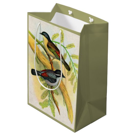  vogelprint medium cadeauzakje (Achterkant Gekanteld)