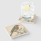  Vogelprint Stenen Onderzetter (Zijkant)