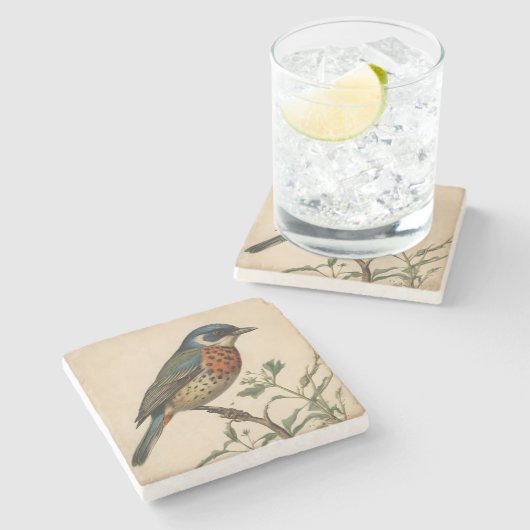 Vogelprint Stenen Onderzetter (Zijkant)