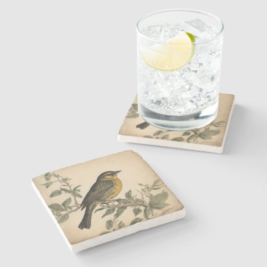  Vogelprint Stenen Onderzetter (Zijkant)