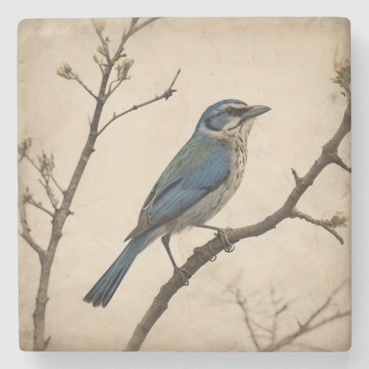  Vogelprint Stenen Onderzetter (Voorkant)