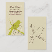Vogelprofielkaart (crème) visitekaartje (Voorkant / Achterkant)