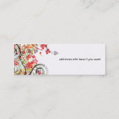 Vogelprofielkaart, netwerkkaart mini visitekaartje (Achterkant)