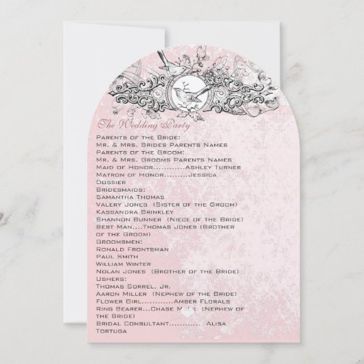  vogelprogramma met muzikale scrollbrouwerij kaart (Achterkant)