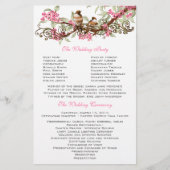  vogelprogramma met roze bloemen bruiloft (Voorkant)