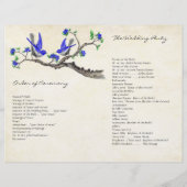  vogelprogramma - Royal Blue & Gray Wedding Progra (Achterkant)